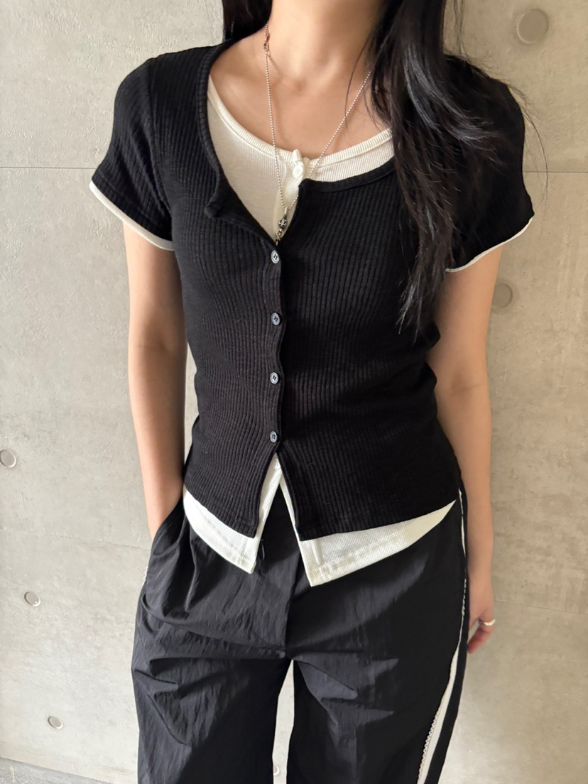 Verbena韓國㊣直郵東大門代購女裝新款推薦針織衫假兩件開衫Verbena針織衫