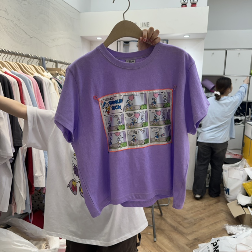 DE LINE直郵韓國代購㊣女裝新品休閑25春夏推薦熱賣人氣T恤DE LINET恤圖色2