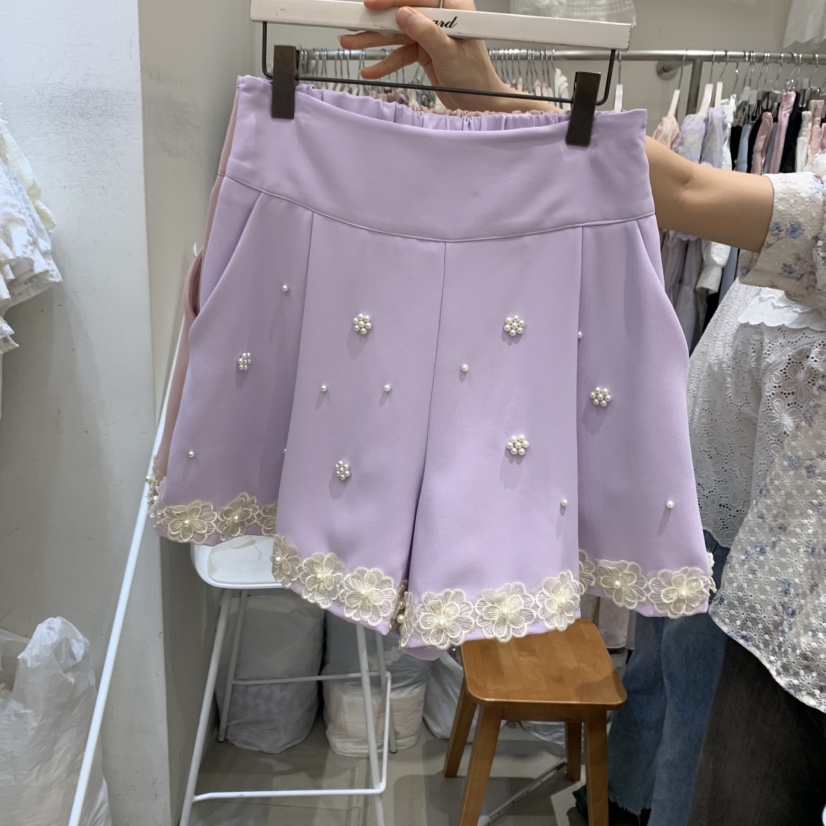 YARD韓國直郵㊣東大門實拍女裝新品時尚25春夏休閑短褲蕾絲YARD短褲圖色4