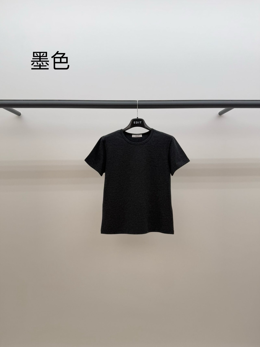 空直郵韓國代購㊣女裝新品時尚推薦25春夏熱賣人氣休閑T恤EDITT恤圖色2