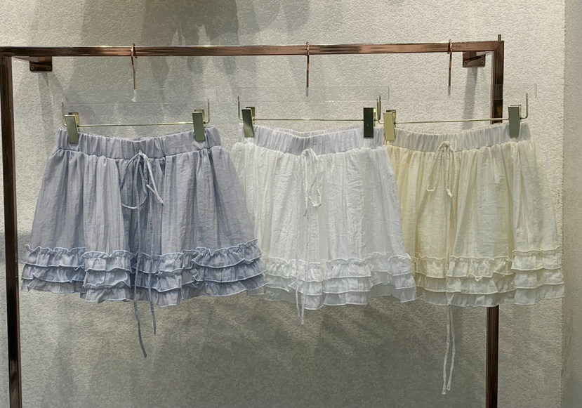 SYMBOL韓國直郵㊣東大門實拍女裝新款熱賣25春夏短裙荷葉邊SYMBOL短裙