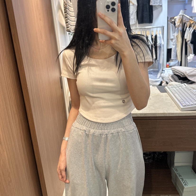 ON THE MODE直郵韓國代購㊣女裝新品25春夏時尚推薦休閑T恤ON THE MODET恤