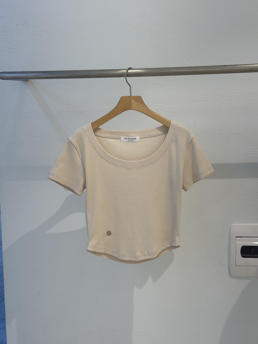 ON THE MODE直郵韓國代購㊣女裝新品25春夏時尚推薦休閑T恤ON THE MODET恤圖色2