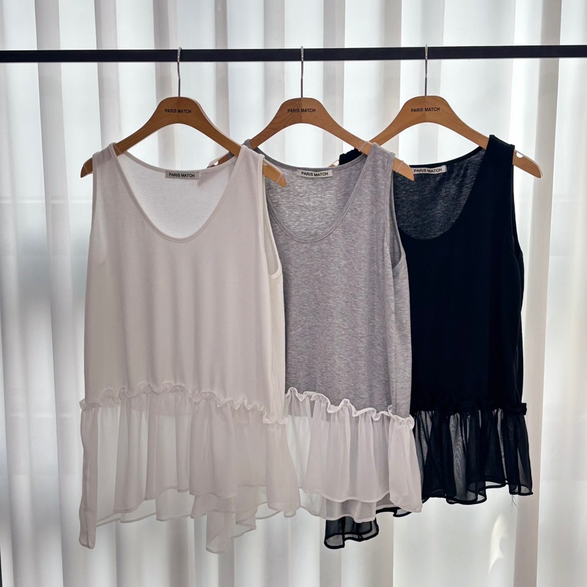 PARIS MATCH韓國直郵㊣女裝新品25春夏人氣休閑熱賣吊帶背心PARIS MATCH吊帶/背心