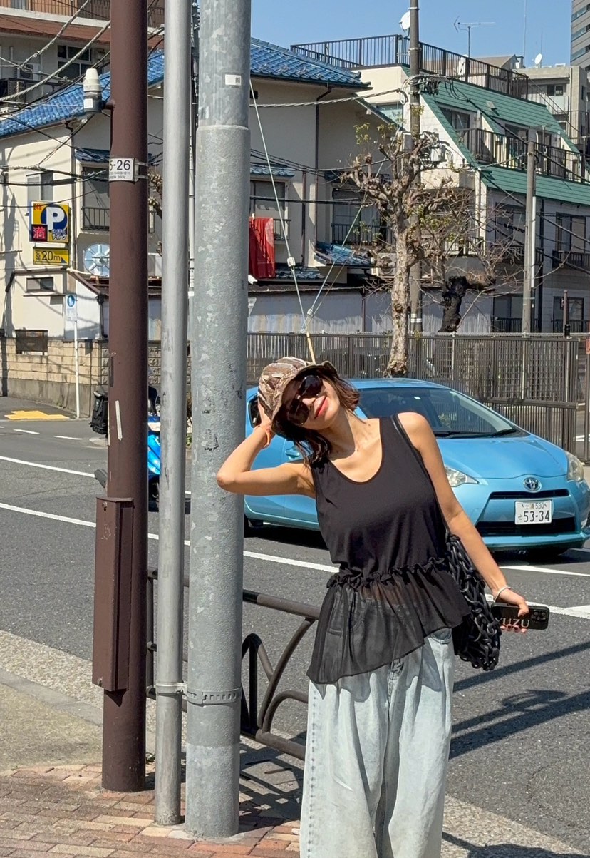 PARIS MATCH韓國直郵㊣女裝新品25春夏人氣休閑熱賣吊帶背心PARIS MATCH吊帶/背心