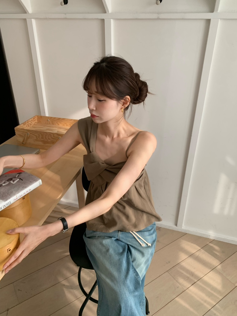 ALATE韓國㊣直郵東大門代購女裝新品熱賣人氣推薦吊帶背心亞麻LEGACY吊帶/背心