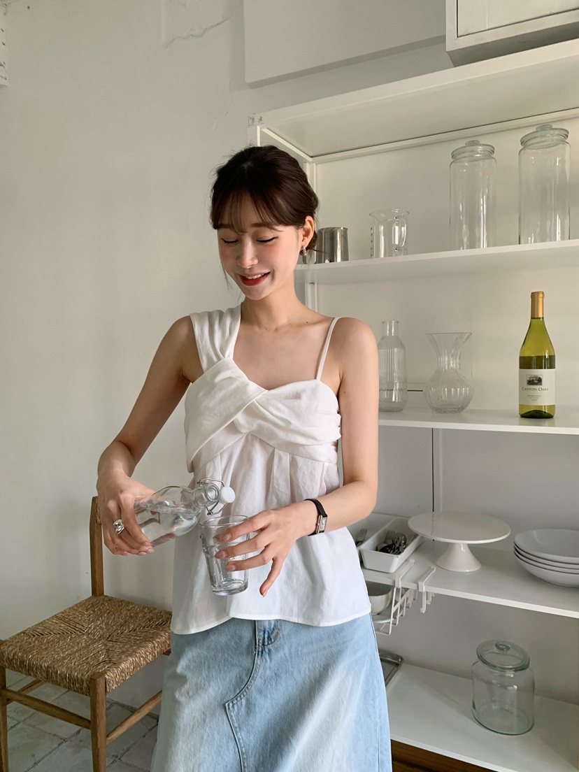 ALATE韓國㊣直郵東大門代購女裝新品熱賣人氣推薦吊帶背心亞麻LEGACY吊帶/背心