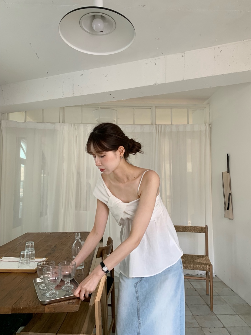 ALATE韓國㊣直郵東大門代購女裝新品熱賣人氣推薦吊帶背心亞麻LEGACY吊帶/背心