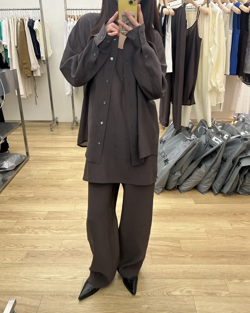 UTRE韓國直郵㊣東大門實拍女裝新品人氣時尚襯衫蕾絲衫透明UTRE襯衫/蕾絲衫