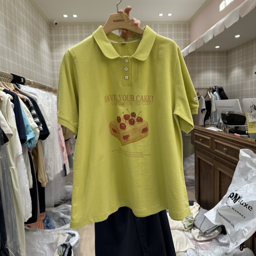 OURMOMENT韓國直郵女裝新品時尚25春夏休閑真品職業熱賣T恤OURMOMENTT恤圖色3