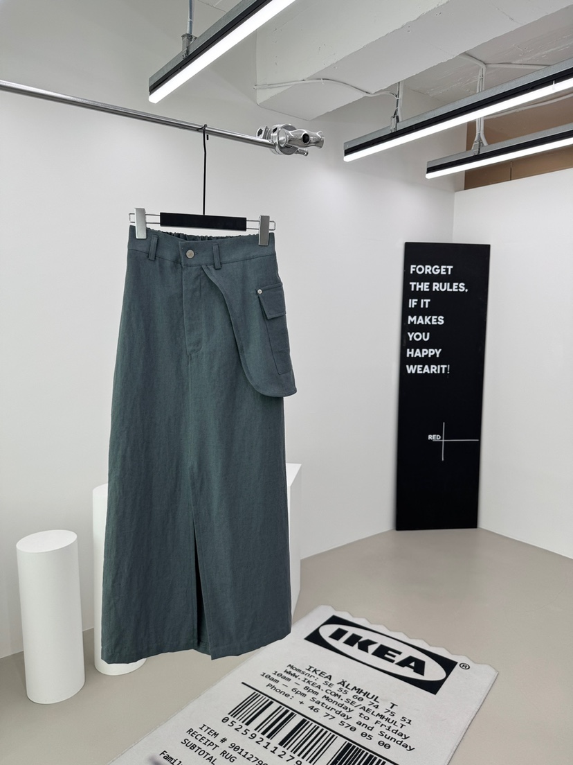 RED-A韓國代購女士新品熱賣真品25春夏職業人氣休閑長裙亞麻RED-A長裙圖色2