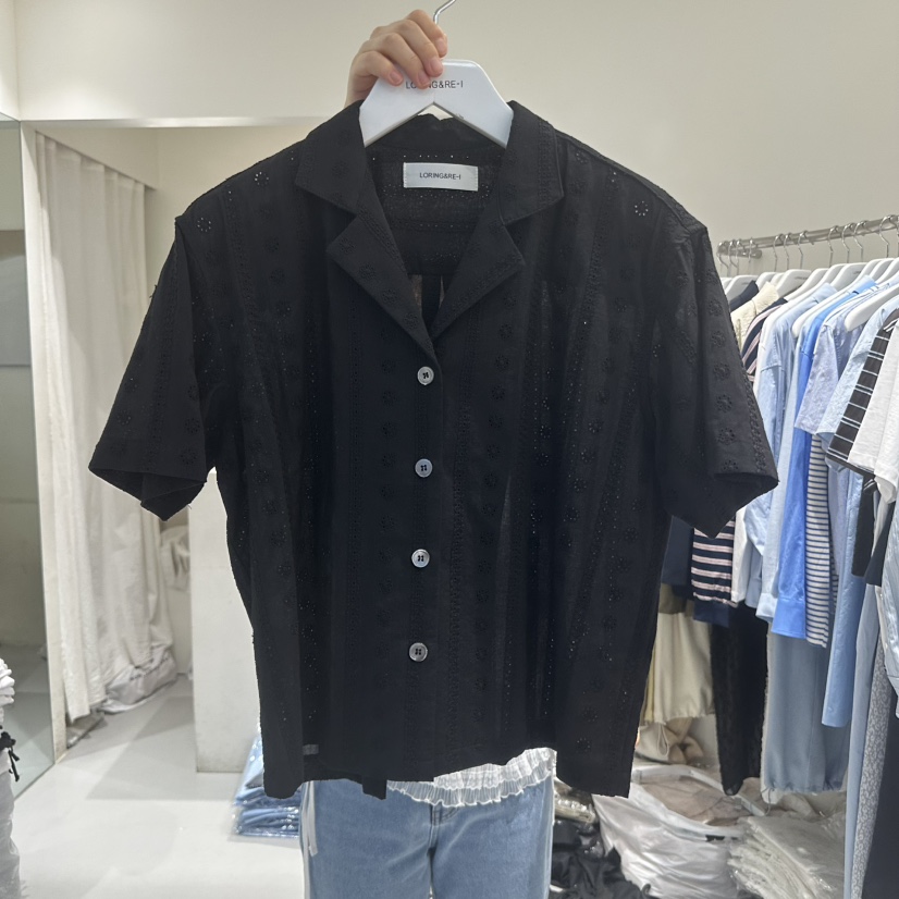 LORING RE I韓國直郵女裝新品真品熱賣推薦時尚襯衫蕾絲衫LORING RE-I/BARE襯衫/蕾絲衫圖色2