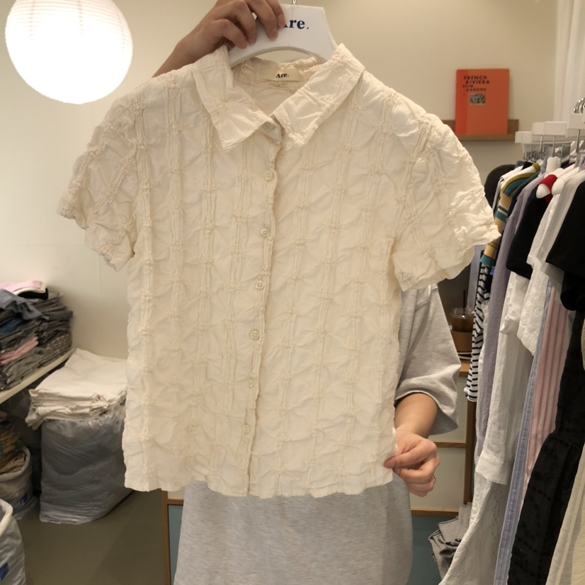 ARE韓國代購女士新品職業真品休閑推薦時尚熱賣人氣襯衫蕾絲衫ARE YOU/ARE襯衫/蕾絲衫圖色1