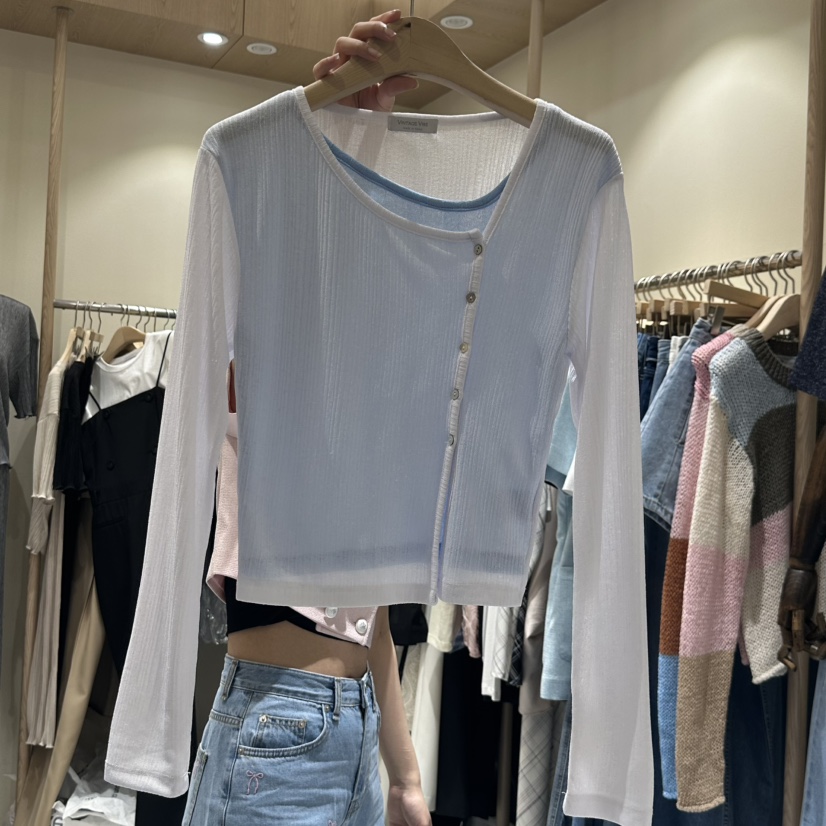 VINTAGE VIBE東大門直郵女裝新品職業25春夏熱賣休閑長袖T恤VINTAGE VIBE長袖T恤
