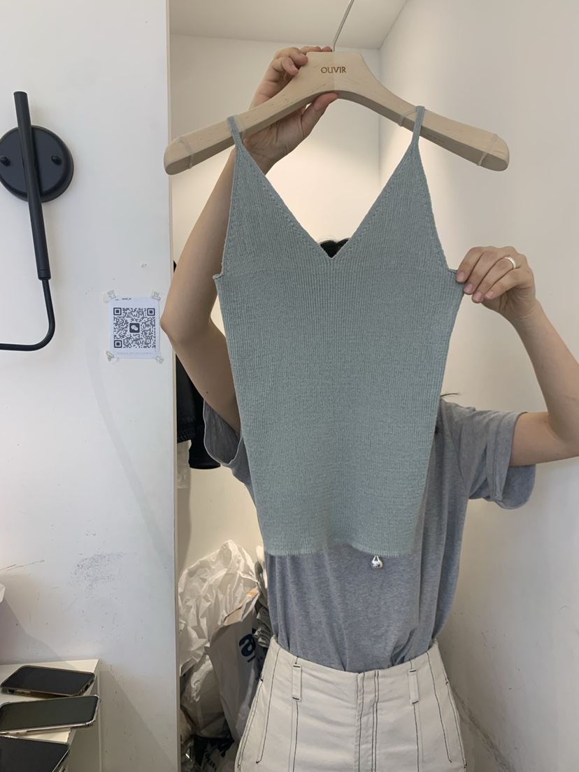 OUVIR東大門實拍女裝新品休閑人氣25春夏熱賣推薦吊帶背心亞麻O.V.R/OUVIR吊帶/背心圖色2