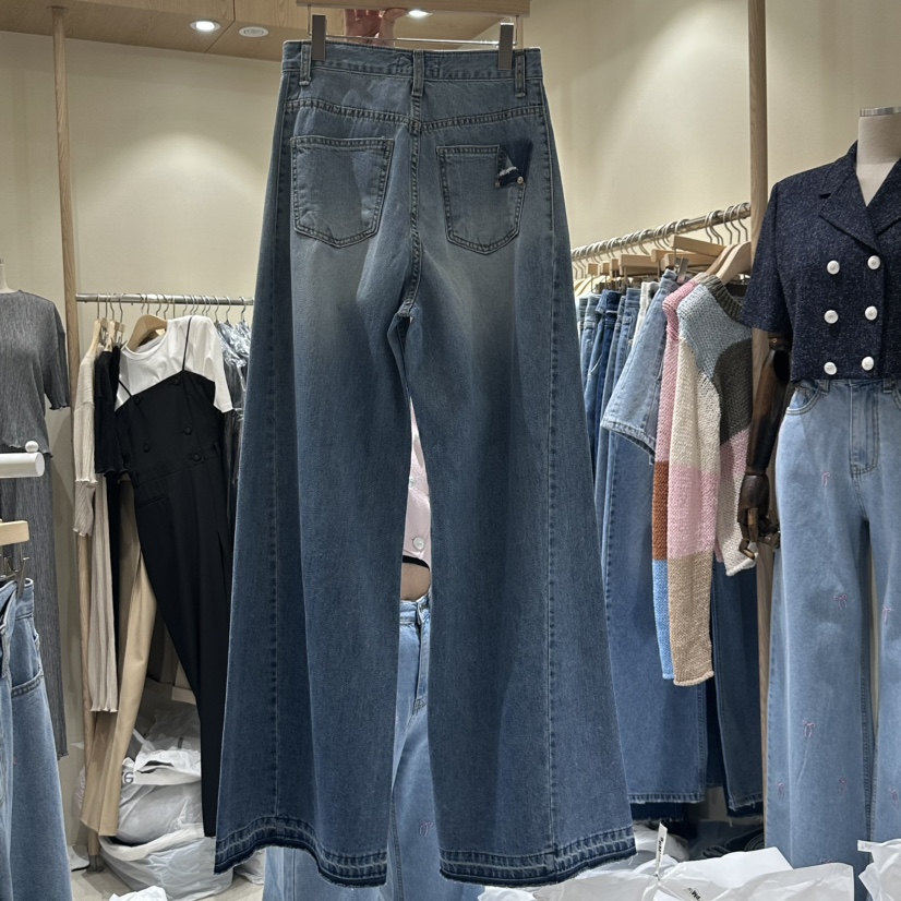 VINTAGE VIBE韓國直郵女士新款25春夏時尚職業熱賣牛仔褲口袋VINTAGE VIBE牛仔褲