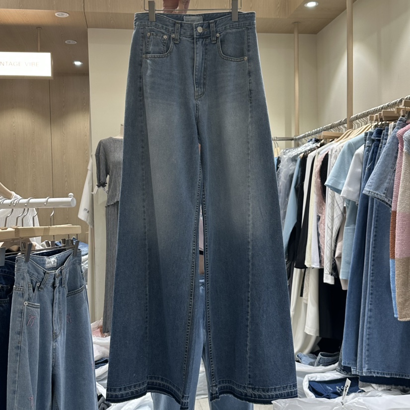 VINTAGE VIBE韓國直郵女士新款25春夏時尚職業熱賣牛仔褲口袋VINTAGE VIBE牛仔褲