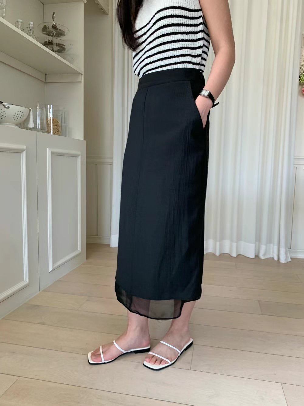 ALLU韓國代購女士新款休閑真品25春夏推薦時尚職業人氣長裙ALLU長裙圖色2