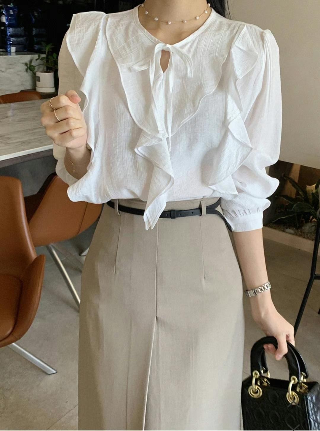 COCOS/ONE TOP東大門直郵女裝新款真品25春夏時尚襯衫蕾絲衫COCOS/ONE TOP襯衫/蕾絲衫