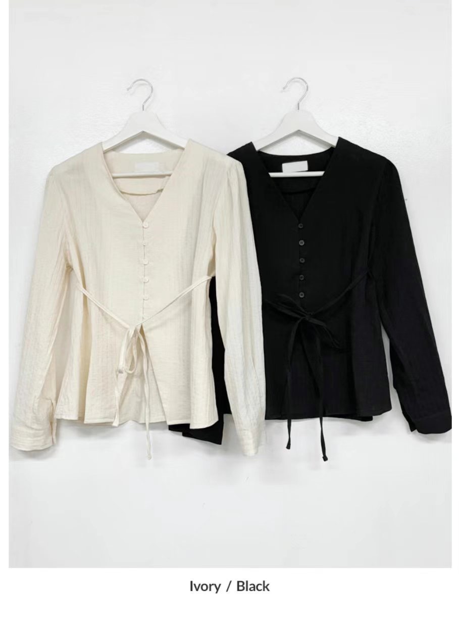 SALT.B韓國代購女士新品25春夏人氣休閑時尚襯衫蕾絲衫含脖帶SALT.B襯衫/蕾絲衫圖色2左二色