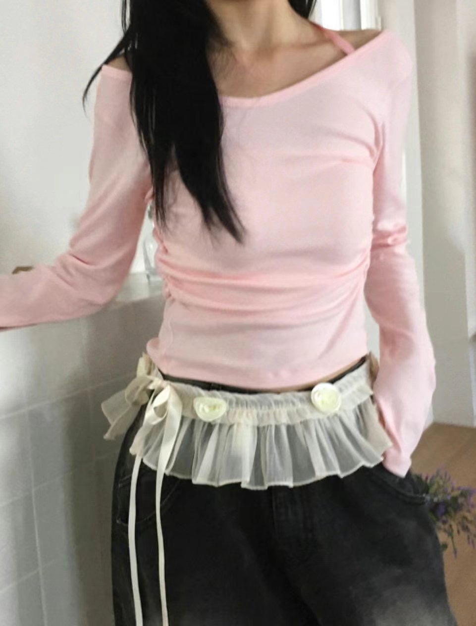SALT.B東大門代購女裝新款人氣真品25春夏熱賣休閑長袖T恤SALT.B長袖T恤