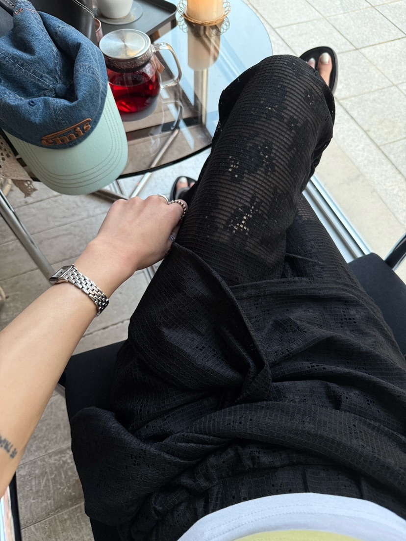 ZEROZERO直郵韓國代購㊣女裝新款時尚熱賣裙褲鉤針編織喇叭ZEROZERO裙褲