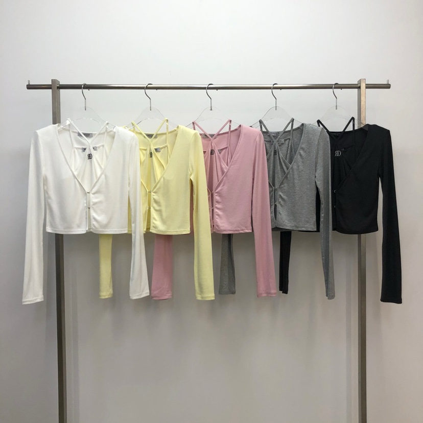 REVE CITE-L韓國㊣直郵東大門代購女裝新款推薦套裝掛脖開衫套裝REVE CITE套裝