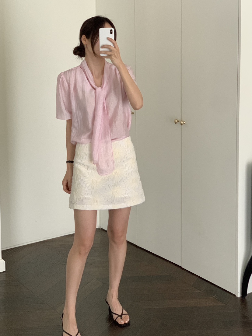 PIN-UP韓國直郵㊣女裝新款熱賣25春夏推薦時尚休閑襯衫蕾絲衫PIN-UP襯衫/蕾絲衫