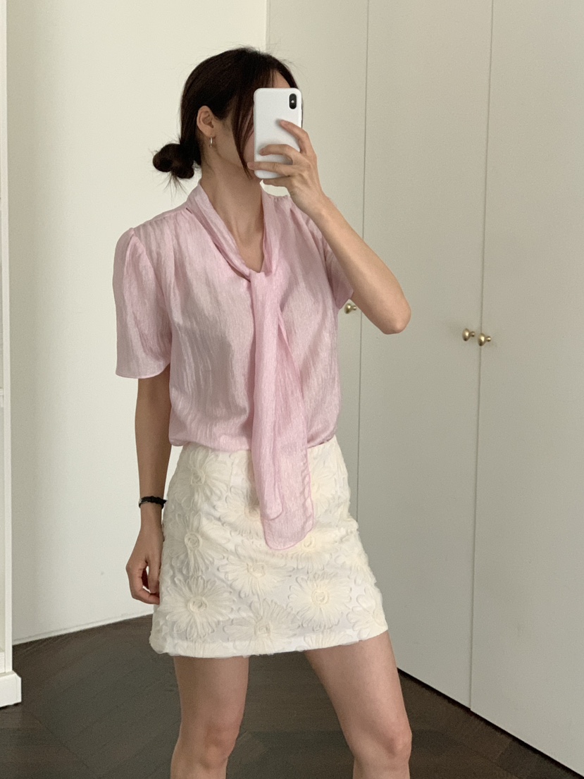 PIN-UP韓國直郵㊣女裝新款熱賣25春夏推薦時尚休閑襯衫蕾絲衫PIN-UP襯衫/蕾絲衫