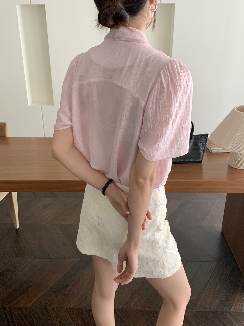 PIN-UP韓國直郵㊣女裝新款熱賣25春夏推薦時尚休閑襯衫蕾絲衫PIN-UP襯衫/蕾絲衫