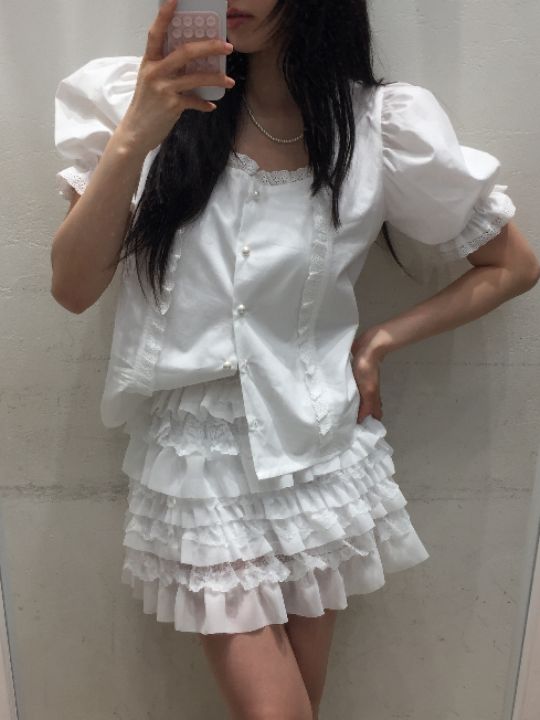 mars直郵韓國代購㊣女裝新款推薦時尚休閑人氣熱賣襯衫蕾絲衫mars襯衫/蕾絲衫