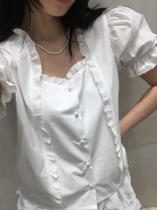 mars直郵韓國代購㊣女裝新款推薦時尚休閑人氣熱賣襯衫蕾絲衫mars襯衫/蕾絲衫