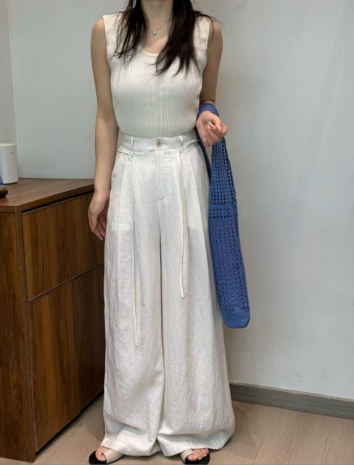 BOBBIE DOLL韓國直郵㊣東大門實拍女裝新款休閑休閑褲含腰繩BOBBIE DOLL休閑褲