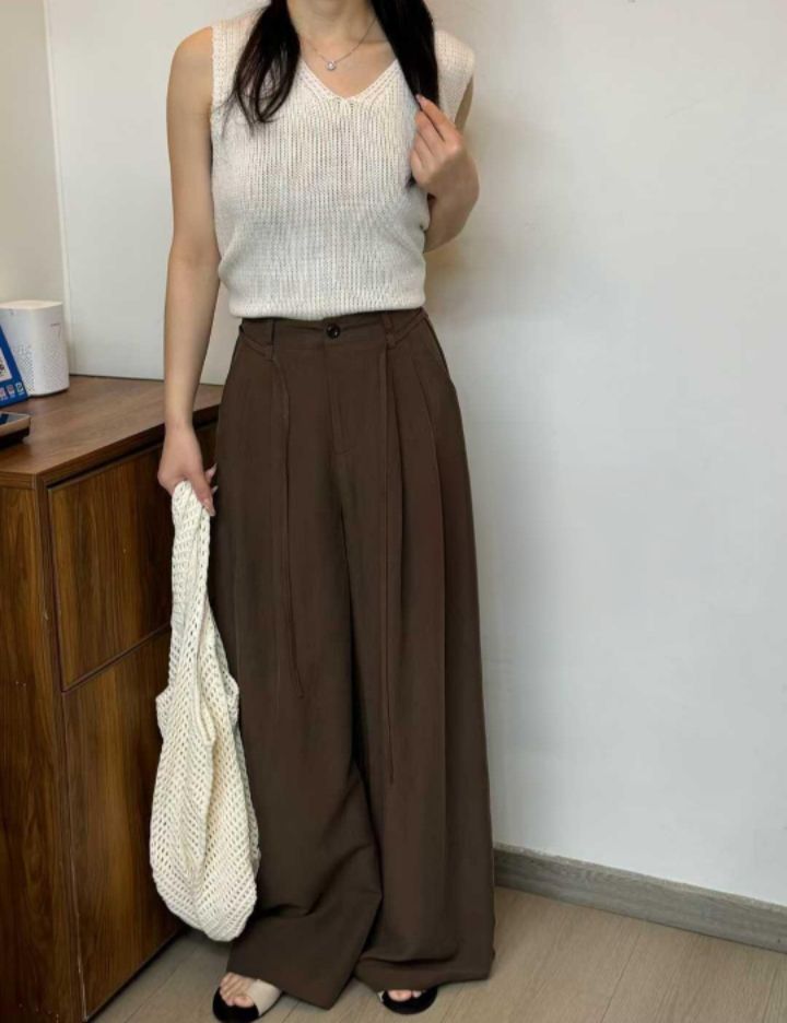 BOBBIE DOLL韓國直郵㊣東大門實拍女裝新款休閑休閑褲含腰繩BOBBIE DOLL休閑褲