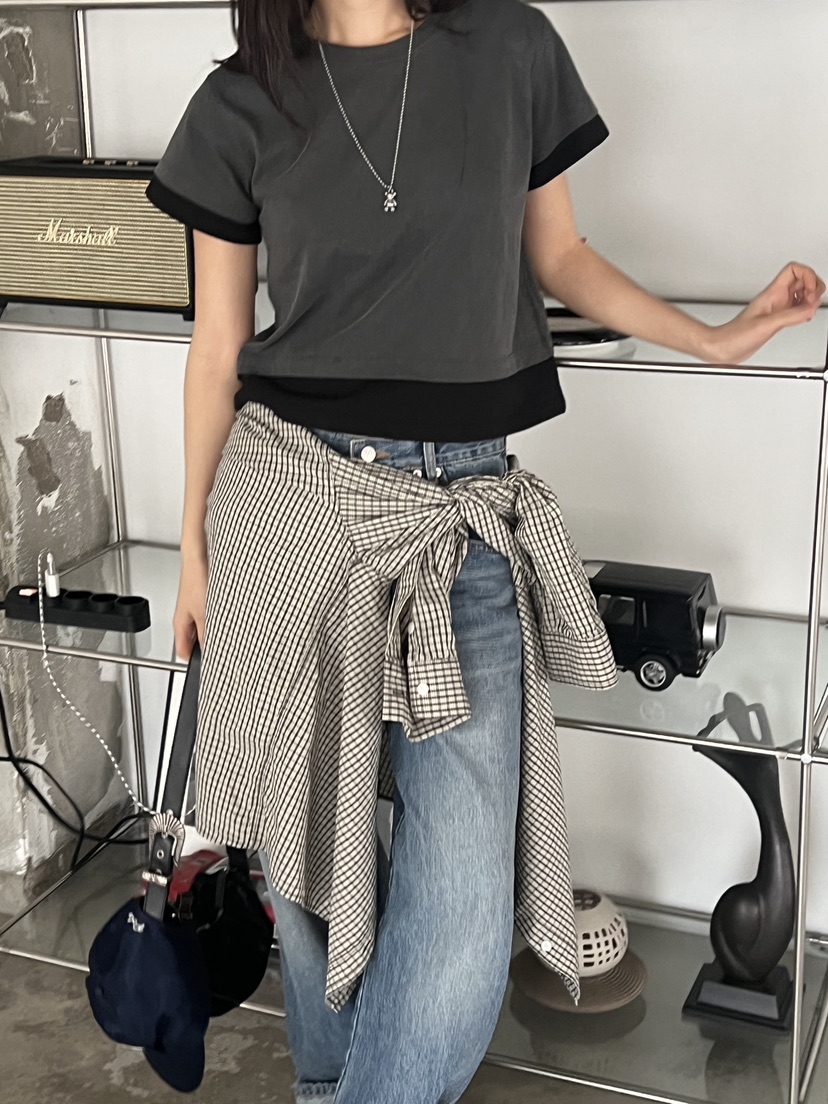 SUNDER MARKET韓國直郵㊣女裝新品人氣時尚熱賣休閑25春夏T恤SUNDER MARKETT恤