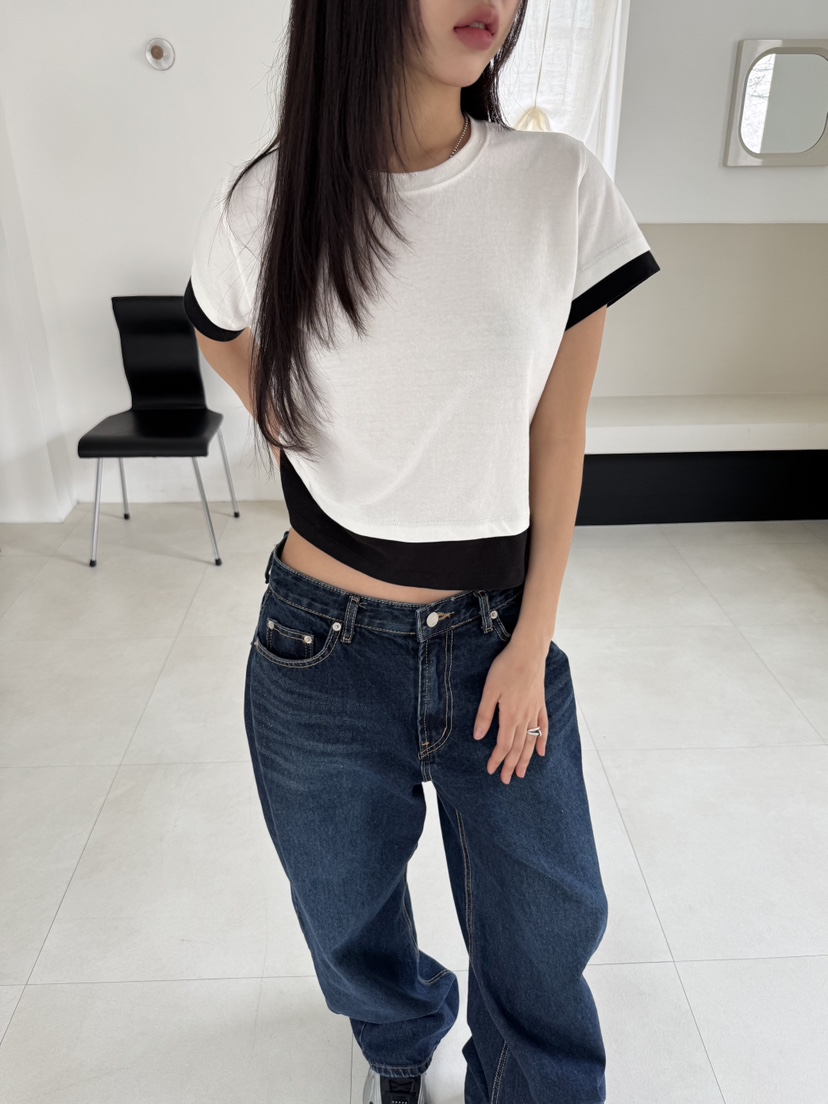 SUNDER MARKET韓國直郵㊣女裝新品人氣時尚熱賣休閑25春夏T恤SUNDER MARKETT恤圖色2