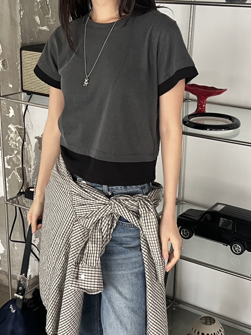 SUNDER MARKET韓國直郵㊣女裝新品人氣時尚熱賣休閑25春夏T恤SUNDER MARKETT恤圖色3