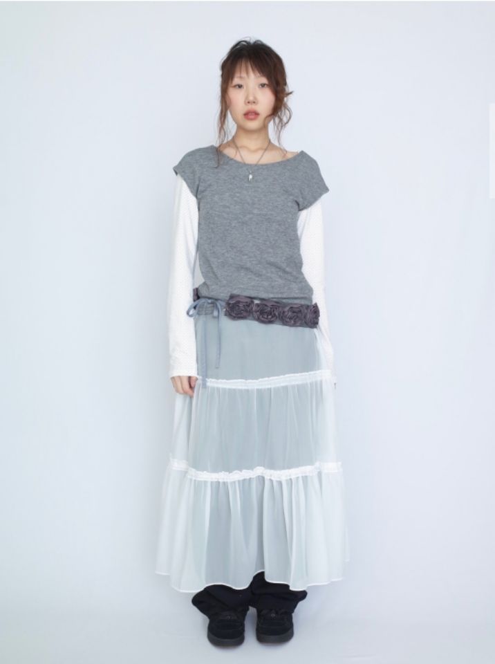 LIVE FOREVER韓國直郵㊣東大門實拍女裝新品25春夏時尚長裙LIVE FOR_EVER長裙圖色2