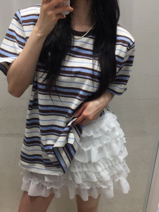 mars韓國直郵㊣女裝新品熱賣人氣推薦25春夏休閑短裙荷葉邊mars短裙