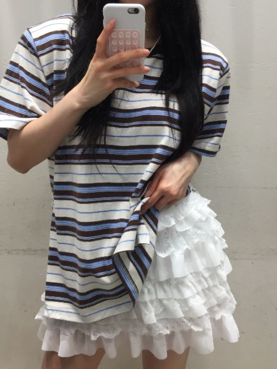 mars韓國直郵㊣女裝新品熱賣人氣推薦25春夏休閑短裙荷葉邊mars短裙