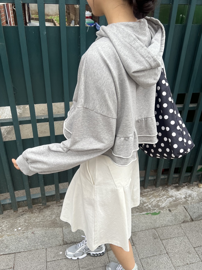 SUNDER MARKET韓國㊣直郵東大門代購女裝新品熱賣夾克荷葉邊兜帽SUNDER MARKET夾克