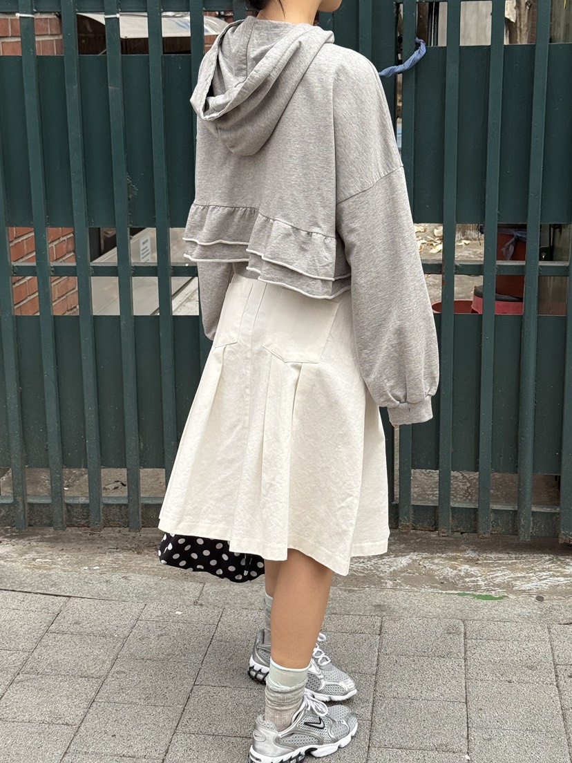 SUNDER MARKET韓國㊣直郵東大門代購女裝新品熱賣夾克荷葉邊兜帽SUNDER MARKET夾克