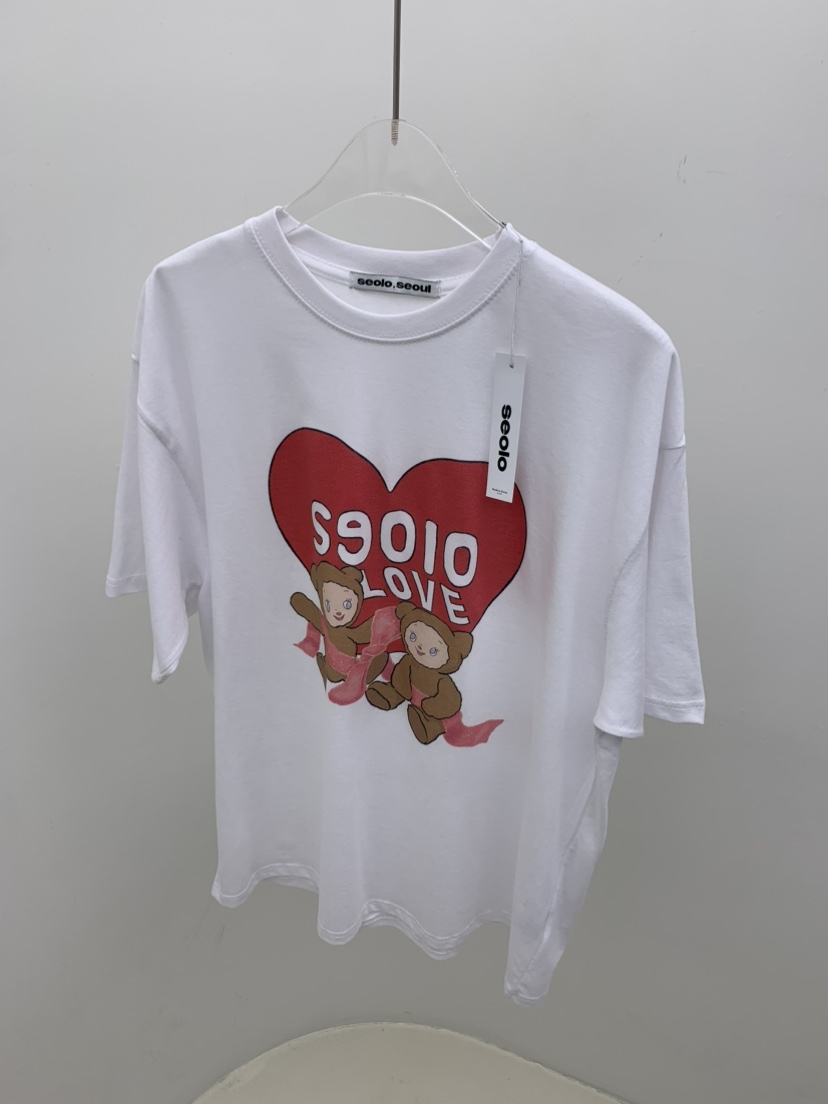 SEOLO韓國直郵㊣女裝新款25春夏休閑時尚熱賣人氣推薦T恤Seolo seoulT恤圖色1