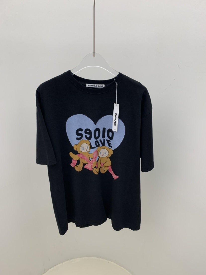 SEOLO韓國直郵㊣女裝新款25春夏休閑時尚熱賣人氣推薦T恤Seolo seoulT恤圖色2