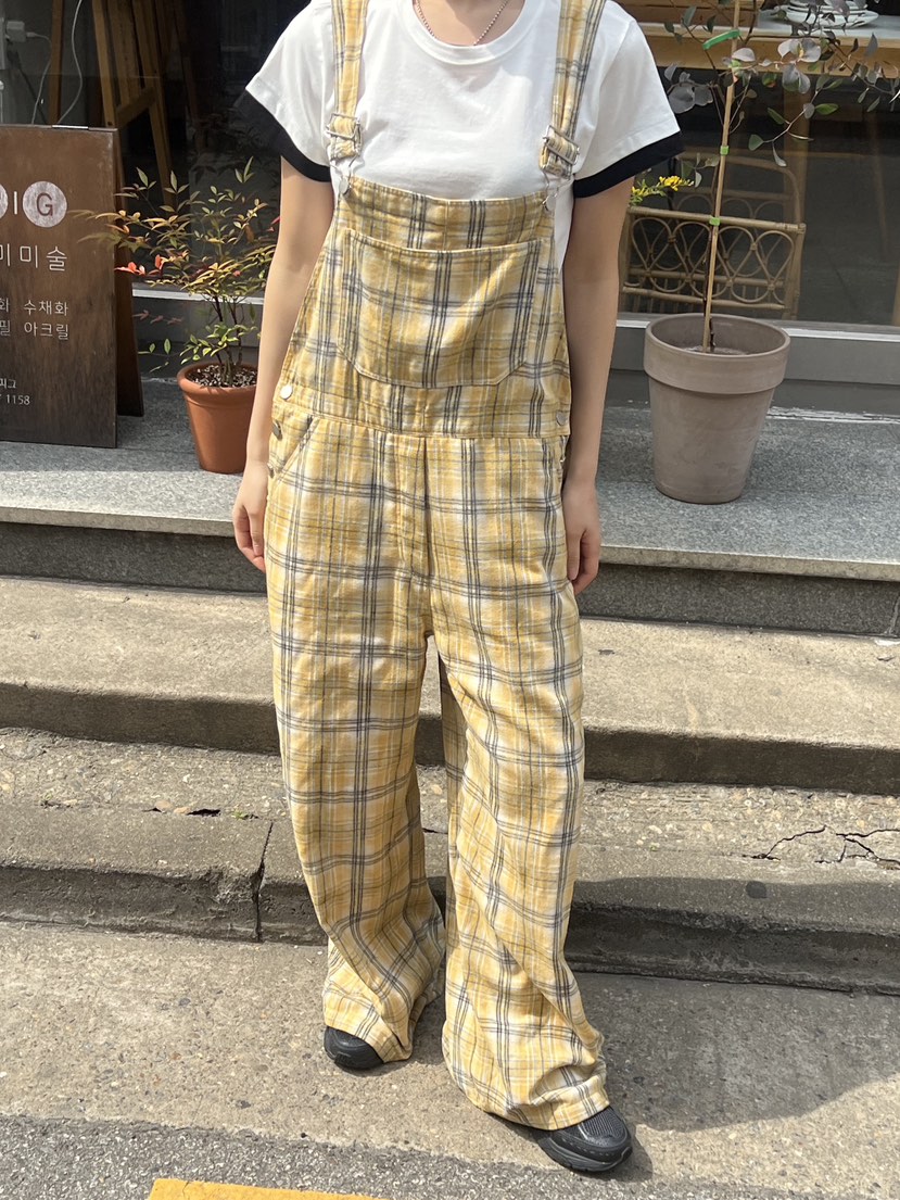 SUNDER MARKET韓國直郵㊣女裝新品熱賣時尚人氣背帶褲格紋SUNDER MARKET背帶褲圖色2