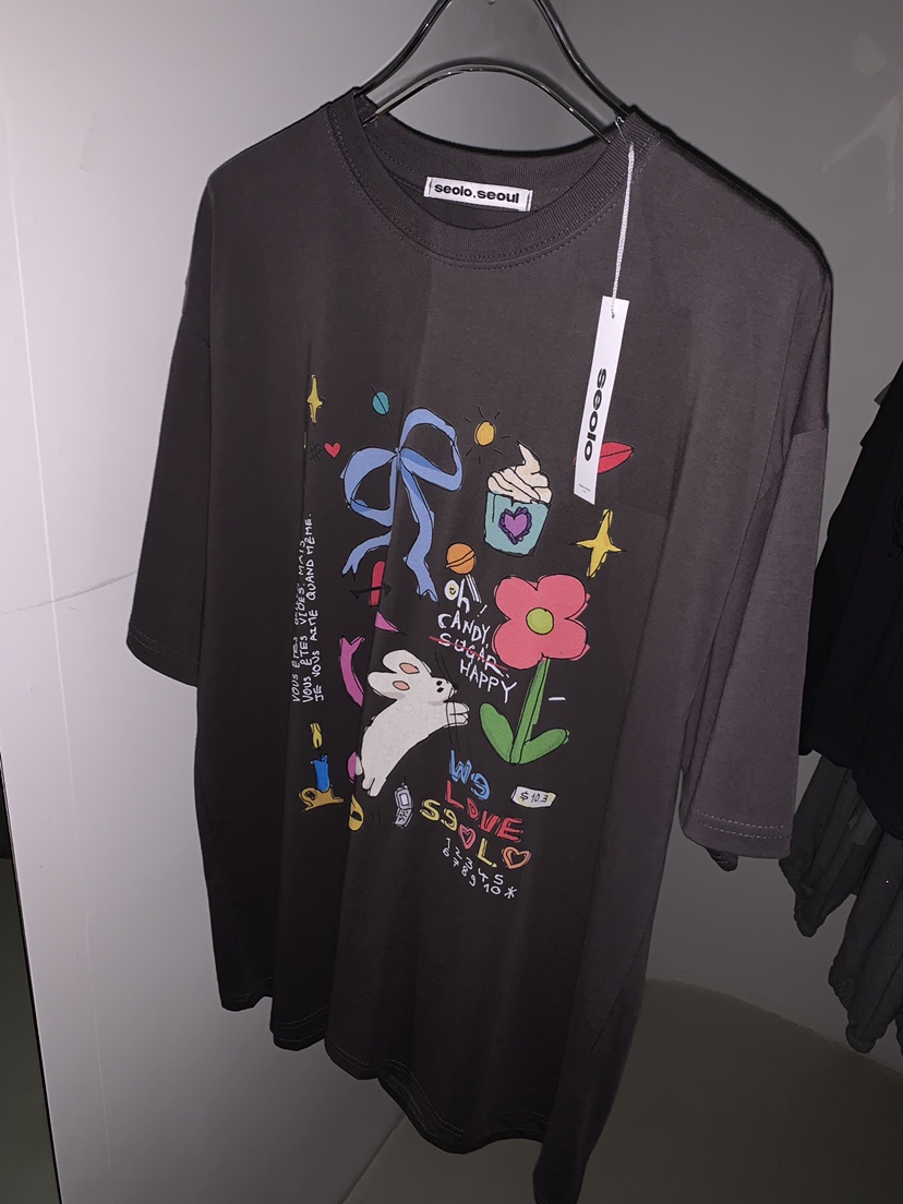 SEOLO直郵韓國代購㊣女裝新品25春夏時尚推薦人氣熱賣休閑T恤Seolo seoulT恤