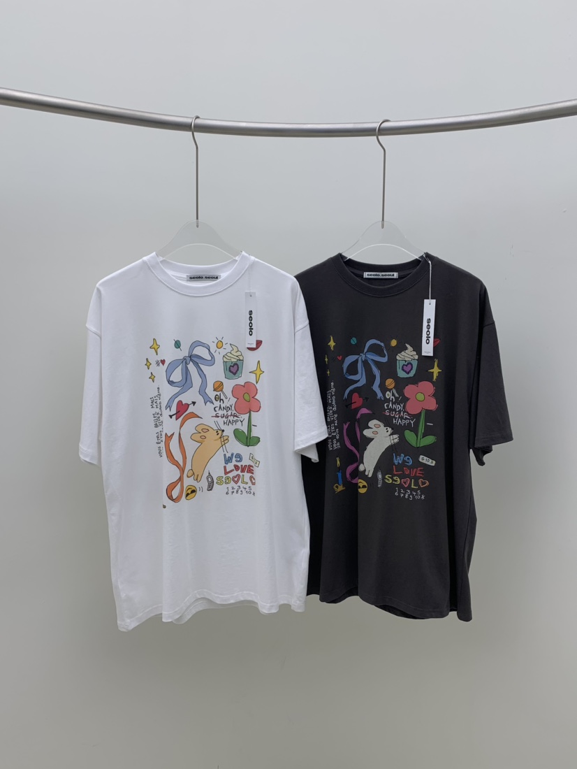 SEOLO直郵韓國代購㊣女裝新品25春夏時尚推薦人氣熱賣休閑T恤Seolo seoulT恤
