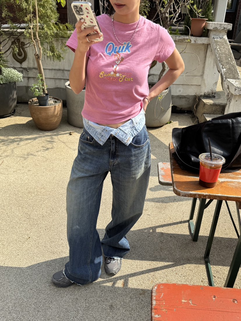 SUNDER MARKET韓國直郵㊣東大門實拍女裝新品25春夏牛仔褲SUNDER MARKET牛仔褲