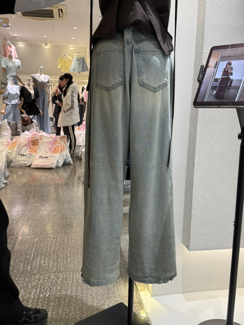 OVER NEAP韓國直郵㊣女裝新款推薦休閑熱賣時尚25春夏牛仔褲OVER NEAR牛仔褲