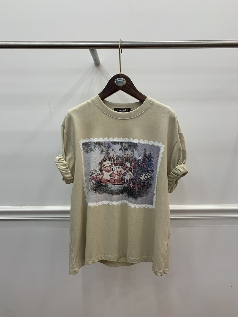 CAMEL-P韓國直郵㊣東大門實拍女裝新品人氣T恤Came_l 家T恤